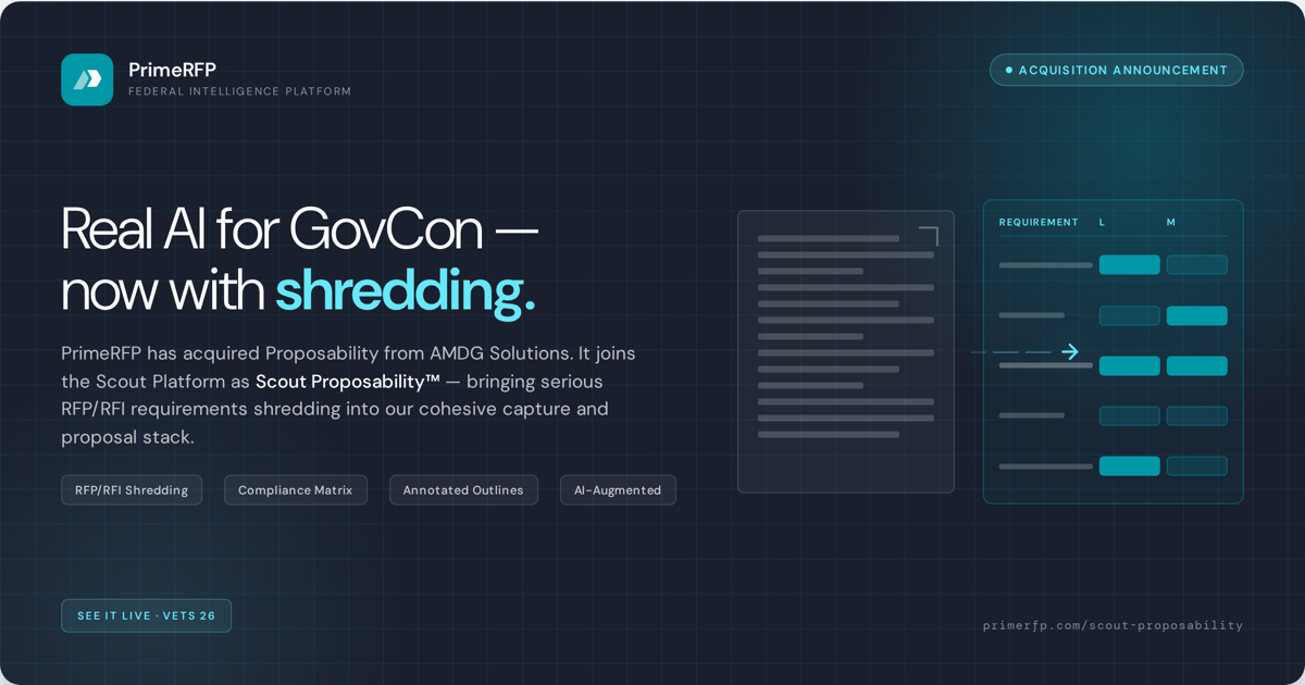 PrimeRFP Acquires Shredding Capability for GovCon Proposals