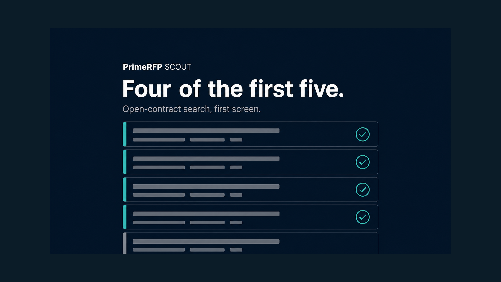 Four of the first five were the right work